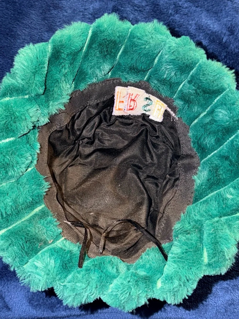 Green Plush Bucket Hat with 'FR$H' Embroidery